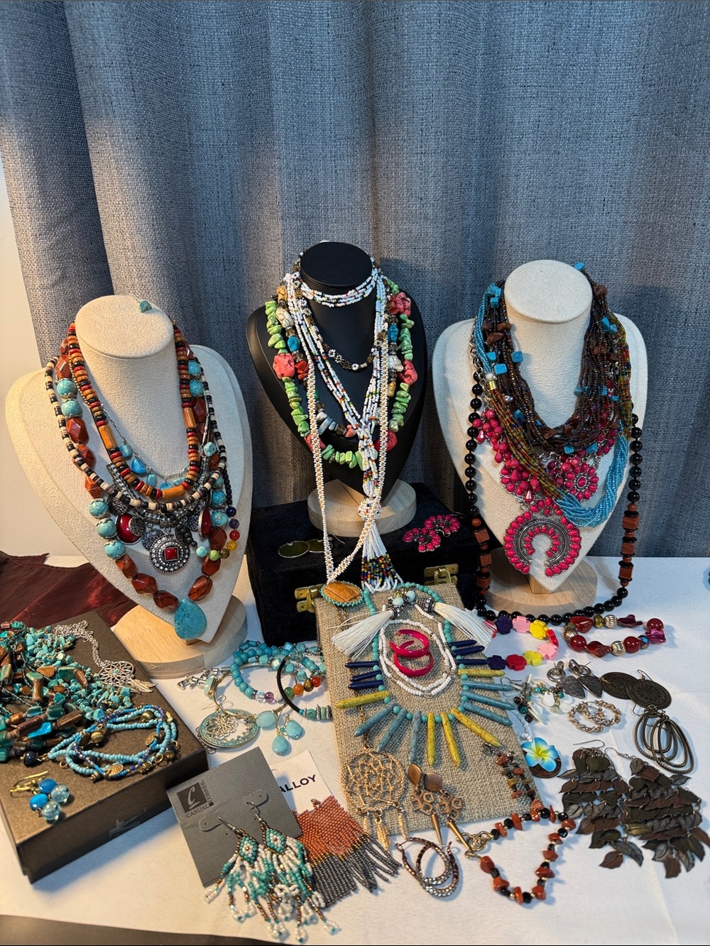 Reseller 45 pc Southwestern w stones Beaded Necklaces bracelets earrings Guc